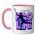 Tennis Type Set - Jasmine Paolini Ceramic Mug, Pink/White, 11oz