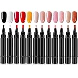 Stylo de vernis à ongles 12 pièces, en une étape, stylos de vernis à ongles gel pour femmes et filles, salon manucure et pédicure domicile, stylos 12 couleurs