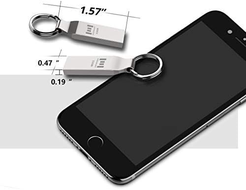 MOSDART 32GB Metal USB 2.0 Flash Drive 10 Pack Bulk Waterproof 32G Thumb Drive Jump Drive Pen Drive Memory Stick with Keychain,Silvery