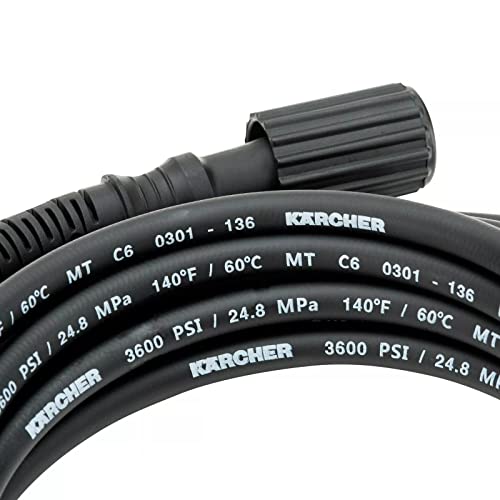 Image of Karcher 25' High Pressure Extension Hose for Pressure Washers up to 3600 PSI - with Adapters Included - Quick Connect or M22 Fitting