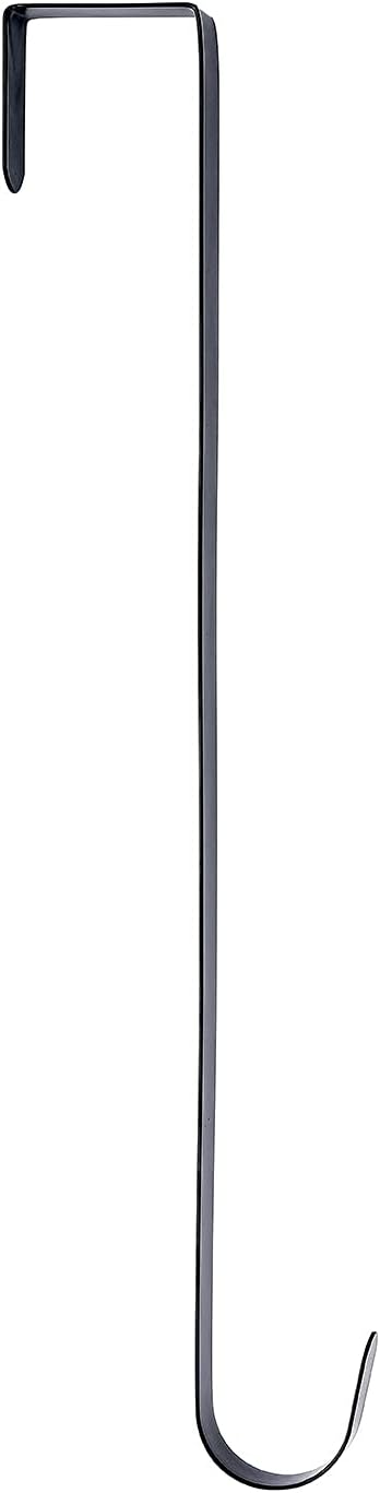 15 Inch Wreath Hanger for Front Door -Thin Metal Hook for Wreath, Door Sign Holiday Decorations Holder (Black, 1) : Home & Kitchen