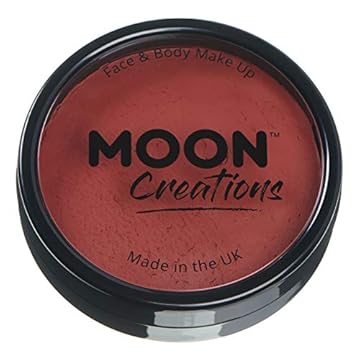 Pro Face & Body Paint Cake Pots by Moon Creations - Dark Red - Professional Water Based Face Paint Makeup for Adults, Kids