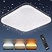 Produktbild Oeegoo LED Deckenlampe Dimmbar, 24W 2050LM LED Deckenleuchte Dimmbar mit Fernbedienung, Flimmerfreie Led Lampe Schlafzimmerlampe, Wohnzimmerlampe, Kinderzimmerlampe Sternenhimmel, 2700K-6500K