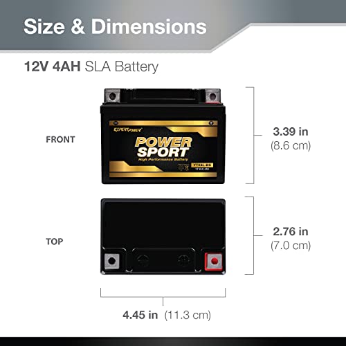 ExpertPower YTX4L-BS - AGM Motorcycle Battery 12V 4Ah for 50cc Scooter SA50 Elite LX, SB50, TTR125, 120 CCA ATV Battery for Mini Skyhawk, Scrambler, Sportsman, Powersports Batteries with N&B Terminals by ExpertPower - Image 3