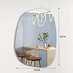 Albatros Designerspiegel Asymmetrisch 60 x 45 cm – Wandspiegel oder Türspiegel, Moderne organische Form – Spiegel Oval und Groß – Asymmetrischer Spiegel unförmig und Rahmenlos, Mirror Wall – Bild 4