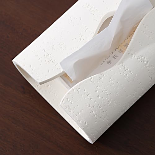 WUUAHOME Tissue Box Cover Rectangle, Travertine Stone Look, Cream by WUUAHOME - Used condition - Image 6