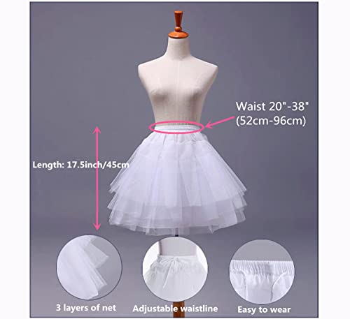 Traumhk Petticoat For Girls Kids 3 Layers Hoopless Crinoline Slip Underskirt Evening Wedding Party Dress #TOP1