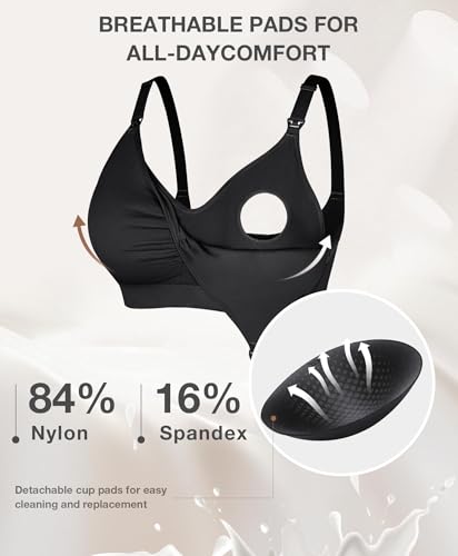 Lover-Beauty Nursing Bras for Breastfeeding Comfortable Hands Free Pumping Bras Pregnancy Maternity Sport Bra Plus Size4