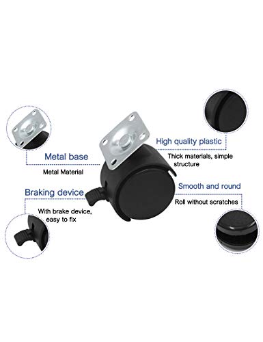 FBBULES Set di 4 Rotelle per Sedia da Ufficio con