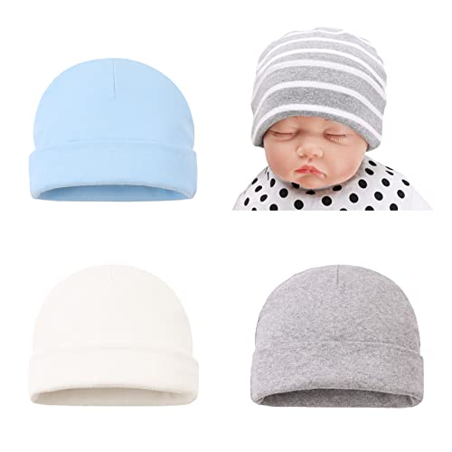 Image of Bamery Cotton Baby Girl Hat Preemie Boys Beanie Newborn Hospital Hats Winter Infant Hats for Girls