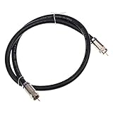 RG6 Quad Shield Coaxial Cable F Connector 18 AWG 3GHZ 75 Ohm Sat TV (2FT, Black)