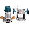 BOSCH 1617EVSPK Wood 12 Amp Router Tool Combo Kit - 2.25 Horsepower Plunge Router & Fixed Base with a Variable Speed&BOSCH 15 pc. Carbide-Tipped Wood Router Bit Set