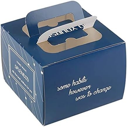 4号 ケーキ箱 ケーキボックス 可愛い 透明窓付き 手提げ ギフトボックス 持ち運び お菓子箱 正方形 紙箱 誕生日 結婚式 パーティー バレンタイン クリスマスギフト 包装用品 業務用 家庭用 個 13 5 13 5 10 2cm ブルー Faz Co Zm