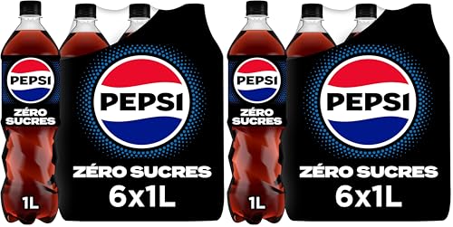 Pepsi Zéro Sans Sucres Bouteille 1L (Lot de 2)