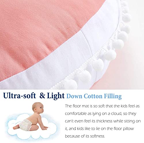 Large Floor Pillow Kids Floor Cushion Seating, Big Circle Pillow, Round Floor Pillows Seating For Children, Oversized Pillow Mat For Reading Nook Teepee Playroom Nursery Canopy, Pink #TOP2