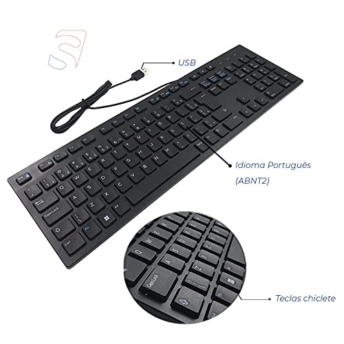 Dell KB216 Clavier USB QWERTY portugais pour Inspiron 3459 5559 5759 Latitude 34XX 35XX E5450 E5550 E7250 E7450 … - vue 3