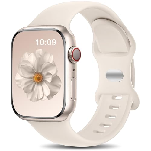Charlam Compatibile con Cinturino Apple Watch 40mm 41mm 38mm 42mm (Serie 11 10) per Donna Uomo, Cinturini in Silicone Sportivo per iWatch SE Serie 11 10 9 8 7 6 5 4 3 2 1 SE 3, Beige