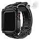 Fullmosa Schutzhülle mit Armband Kompatibel mit Apple Watch SE 44mm 45mm Series 9/8/7/6/5/4, Sport Ersatzarmbänder mit Robustes Stoßfestes Gehäuse für iWatch 44mm 45mm, Schwarz