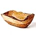 Olivenholz Obstschale Brotschale, Form - länglich, oval - im Naturschnitt mit natürlich geformeten Rand ca. 25cm