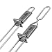 Premium Barbecue Skewers - Double Pronged, Quick Release Stainless Steel - Shish Kabob, Shrimp, Meat, Chicken, Veggies & More - By BBQ - Aid (2)
