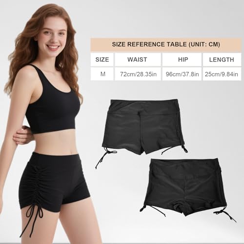 TUONYIS Pantalon de Natation pour Femme Filles, Maillot de Bain Noir, Maillot de Bain à Séchage Rapide, Pantalon de Bain Short de Natation pour Plage, Piscine, Parcs Aquatiques – vue 3