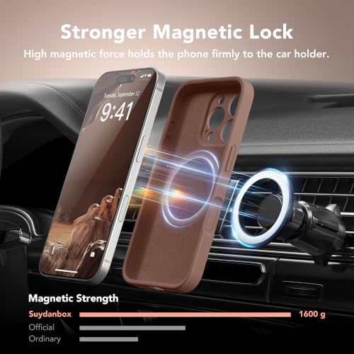 Image of Magnetic for iPhone 16 Pro Case Silicone Brown