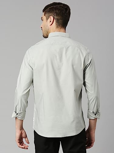 Image of Thomas Scott Men's Cricket Club Collection Classic Regular Fit Twill Shirt | 100% Cotton Long Sleeve Solid Shirt with Button Down Collar (Available in Plus Size)