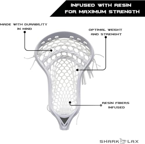 SHARK LAX Semi-Soft Lacrosse Mesh - High-Performance Stringing Mesh for Enhanced Ball Control & Durability