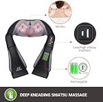Snailax Cordless Shiatsu Neck Massager, Kneading Shoulder Massage with Heat, Neck & Shoulder Shiatsu Massager, Massage for Body, Use at home and Office