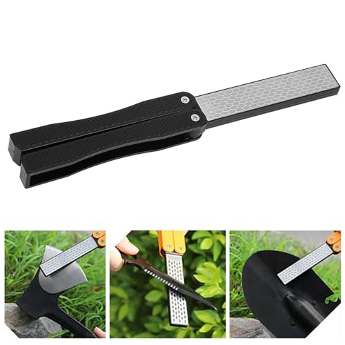 Garden Tool Sharpener Stone, Folding Pocket Knife Sharpener 400/600 Grit Double-Sided Whetstone Stones, Pruners, Loppers or Blade Sharpening Stone for Garden Outdoor Camping Kitchen(Black) - Image 7