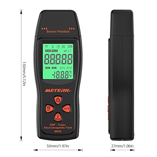 KKmoon Medidor EMF Portátil Mini LCD Digital Detector EMF Testador de radiação de campo eletromagnét