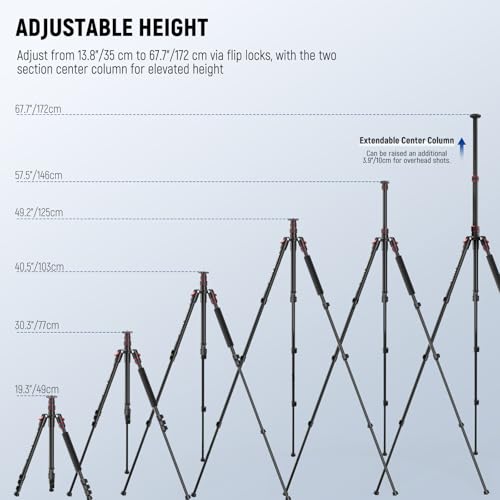 NEEWER BASICS TP15 Camera Tripod Monopod,67.7" Metal Heavy Duty Portable Travel DSLR Cell Phone Stand with Cellphone Holder Mount Compatible with iPhone Filming Video Recording, Ball Head Not Included by NEEWER - Image 3