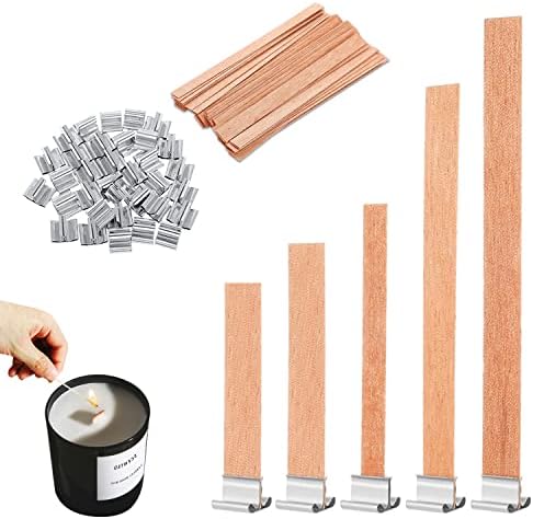 50 Sets Candle Wicks for Making Candles with Iron Stand - 5 Different Sizes Smokeless Wick Cores for Candle Making and Candle DIY Craft Making Tools