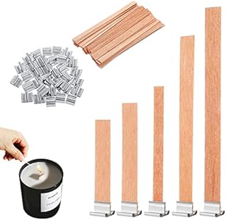 50 Sets Candle Wicks for Making Candles with Iron Stand - 5 Different Sizes Smokeless Wick Cores for Candle Making and Candle DIY Craft Making Tools