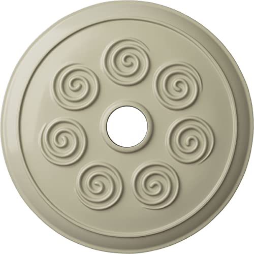 25 1/4"OD x 4"ID x 2"P Spiral Ceiling Medallion (Fits Canopies up to 4"), Hand-Painted Clear Yellow