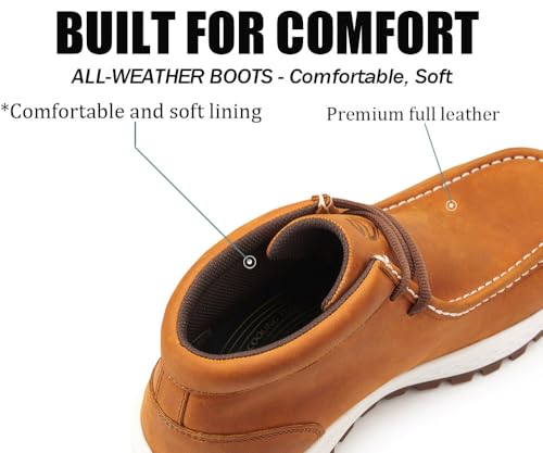 Image of SUREWAY Men's Chukka Boots,Lightweight Durability Leather Moc Toe Work Boots，Fashion Hiking,Driving Shoes,Chelsea Boots for All-Weather Comfort (Office,Casual,Dress)