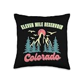 Eleven Mile Reservoir Mountain Adventure Camping Vacation Throw Pillow
