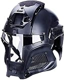TIANZIO Tactical Military Ballistic Helmet Side Rail NVG Shroud Transfer Base Army Combat Airsoft Paintball Full Face Mask Helmet,superiorquality
