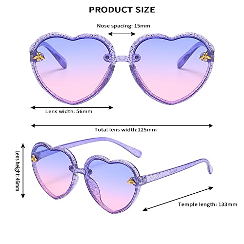 Kepoita Kids Heart Shaped Sunglasses For Toddler Girls Age 3-10 Cute Fashion Purple Uv400 Protection #TOP3
