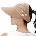 HindaWi Sun Hats for Women Wide Brim Sun Hat UV Protection Caps Floppy Beach Packable Visor (Khaki)