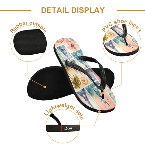 Burbuja Tropical Paradise Flip Flops for Women Men, Soft Thong Sandals Rubber Slippers for Pool Beach Essentials3