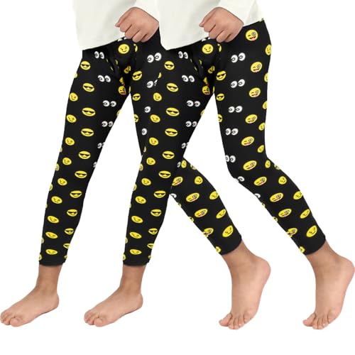 ROCKY Thermal Underwear Kids, Boys Thermal Underwear Long Johns Thermals Base Layer kids thermals bottom Boys Winter Clothes Shirt & Pants, Ski/Extreme Cold (BK Emoji - Large) 2pk