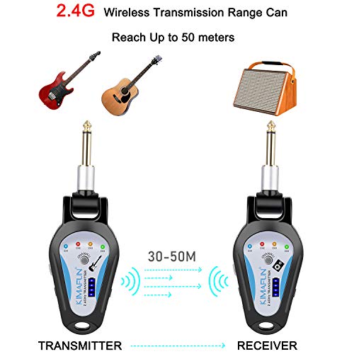 Wireless Guitar System, KIMAFUN 2.4GHz Wireless Rechargeable Digital Guitar Transmitter and Receiver for Electric Guitar, Bass, Violin, Electronic Drums, G207 - Image 5