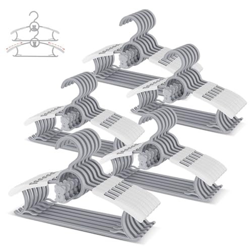 Perchas Bebe, Juego de 30 Perchas de plástico Antideslizantes Perchas Infantiles, Ajustable 28-35.5cm para Ropa de bebé, para Ropa de Infantil Bebé