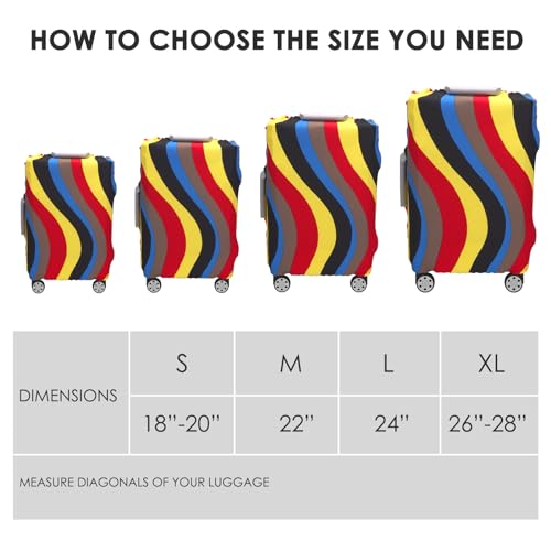 Travel Luggage Cover Suitcase Protector, Washable Suitcase Cover Fits 18-22 Inch Luggage, Elastic Suitcase Protective Cover (S, Corrugation)2
