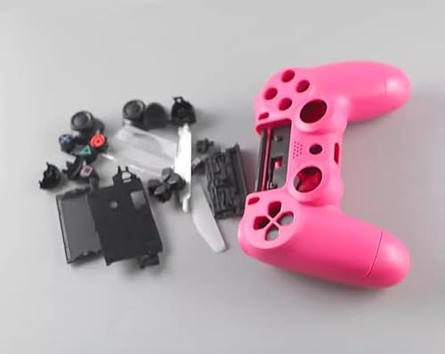 Narwhalss PS4コントローラー用交換カバーセット DIY 着せ替えケース 修理部品キット 交換シェル／ボタン／スティックキャップ／タッチパッド付 JDM040/PS4 4.0 のみ対応 (ローズレッド)