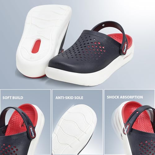 Image of Men Platform Clogs with Adjustable Back Strap | Lightweight EVA Cushioned Sole | Breathable Anti-Slip Everyday Wear Footwear for Indoor & Outdoor Use