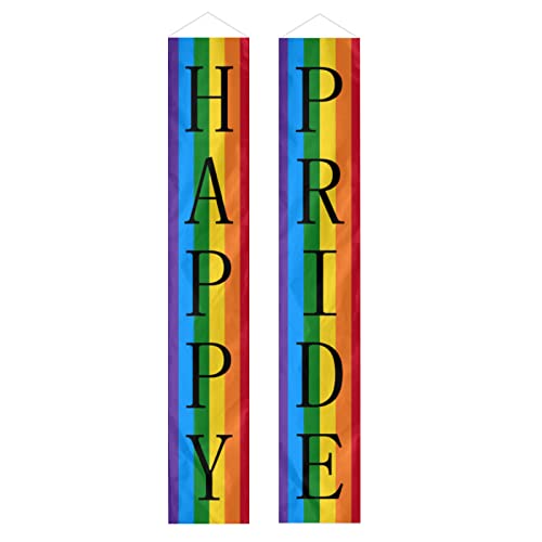 Pride Decoration Outdoor Happy Pride Banner Rainbow Decor Hanging Flag Pride Day Month Rainbow Party Backdrop And Supplies 12 X 70 Inch #TOP6