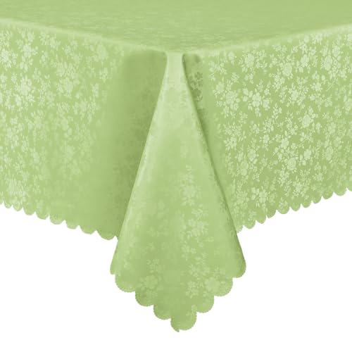 Image of Smiry Rectangle Table Cloth, Waterproof Heavy Duty Vinyl Tablecloths, Wipeable Washable Table Cover for Kitchen and Dining Room (Sage Green, 60 inch X 120 inch)