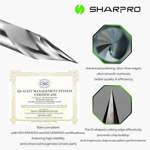 Image of Chamfer Router Bits V Groove O Flute Spiral Router Bit 30 Degree 1 /4 Inch Shank CNC Carbide V-bit for Engraving and Chamfering Lettering, Ideal for Wood, Acrylic and PVC (5PCS)